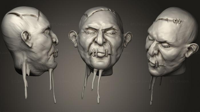 Бюсты монстры и герои (Голова  старика монстра, BUSTH_0773) 3D модель для ЧПУ станка